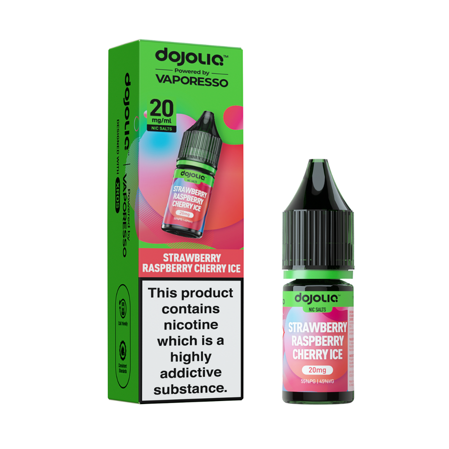 Strawberry Raspberry Cherry Ice DOJOLIQ E-Liquid Nicotine Salt By Vaporesso 10ml