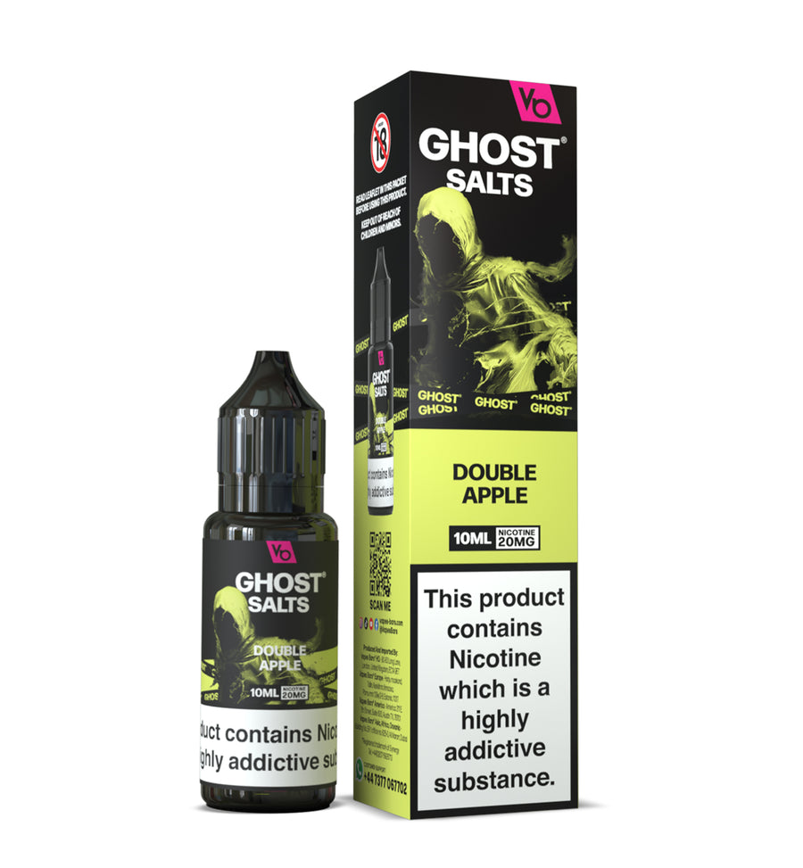 Double Apple GHOST SALTS E-Liquid Nicotine Salt By Vapes Bars 10ml