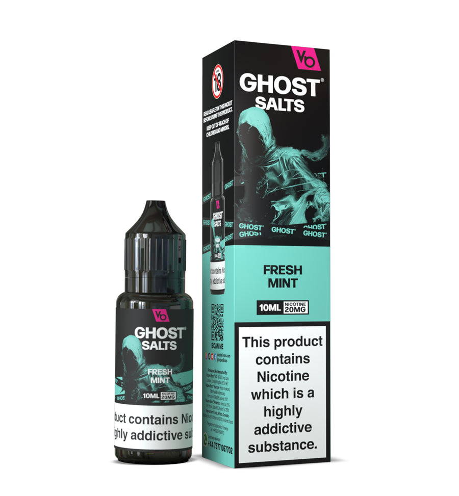 Fresh Mint GHOST SALTS E-Liquid Nicotine Salt By Vapes Bars 10ml