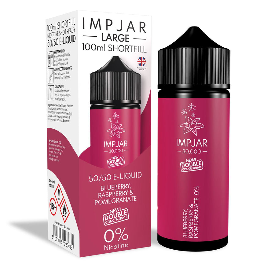 Blueberries Raspberry & Pomegranate E-Liquid 30000 Shortfill By Impjar 100ml