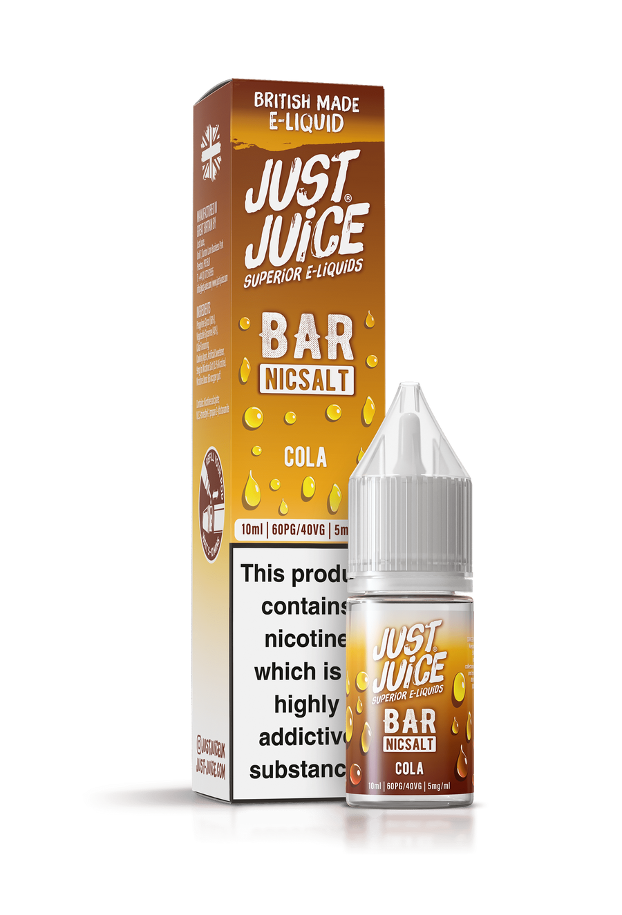 Cola Bar Range E-Liquid Nicotine Salt By Just Juice 10ml