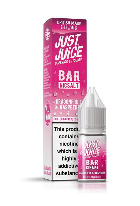 Dragonfruit & Raspberry Bar Range E-Liquid Nicotine Salt By Just Juice 10ml