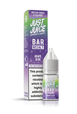 Grape Aloe Bar Range E-Liquid Nicotine Salt By Just Juice 10ml