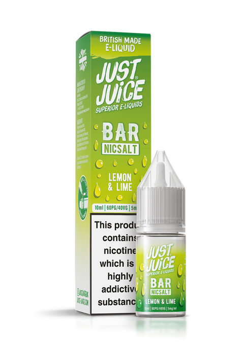 Lemon & Lime Bar Range E-Liquid Nicotine Salt By Just Juice 10ml