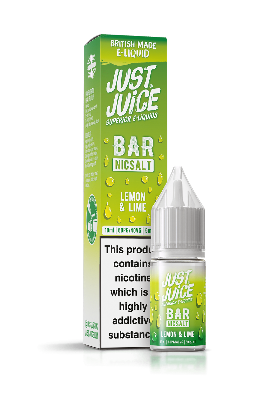 Lemon & Lime Bar Range E-Liquid Nicotine Salt By Just Juice 10ml