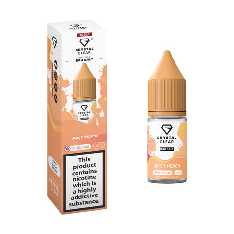 Juicy Peach E-Liquid Nicotine Bar Salt By Crystal Clear 10ml
