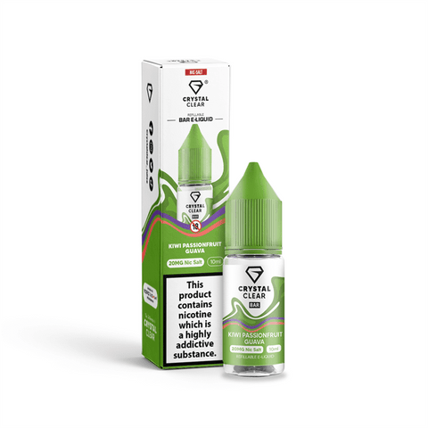 Kiwi Passion Fruit Guava E-Liquid Nicotine Bar Salt By Crystal Clear 10ml