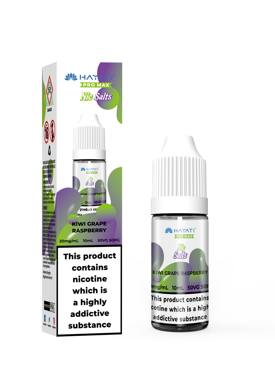 Kiwi Grape Raspberry Pro Max Bar Vape E-Liquid Nicotine Salt By Hayati 10ml