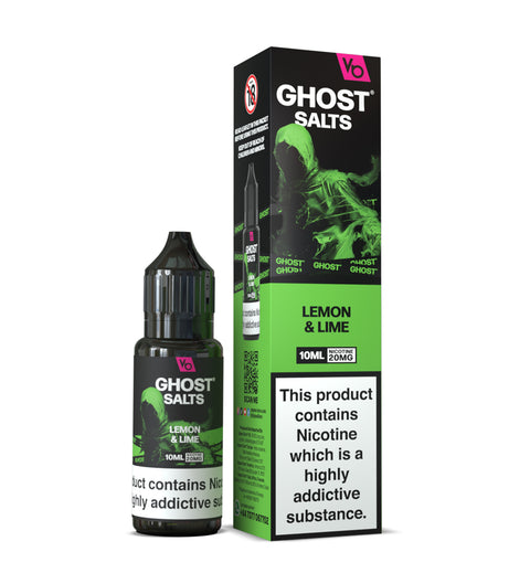 Lemon & Lime GHOST SALTS E-Liquid Nicotine Salt By Vapes Bars 10ml