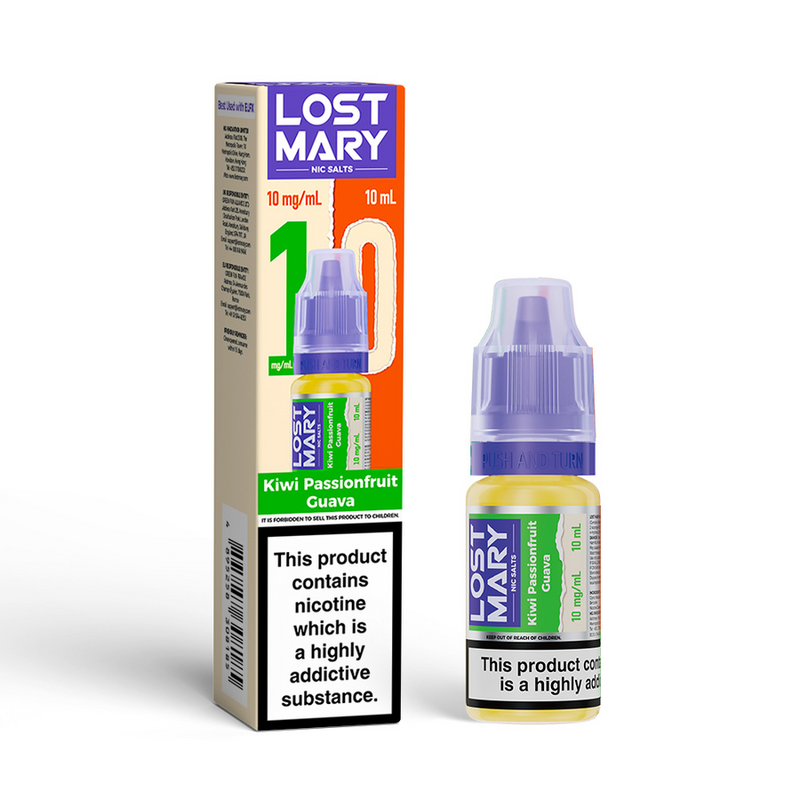Kiwi Passion Fruit Guava LOST MARY E-Liquid Nicotine Salt By Elfbar 10ml
