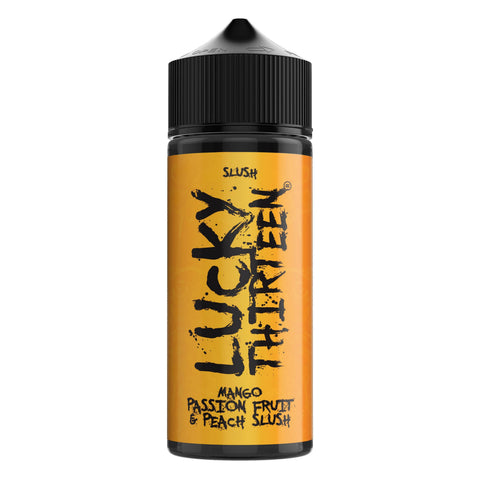 Mango Passion Fruit & Peach Slush E-Liquid Shortfill By Lucky Thirteen 100ml