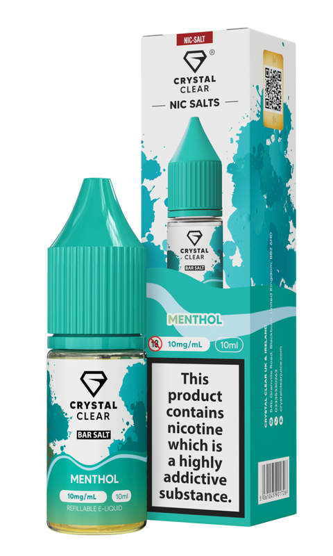 Menthol E-Liquid Nicotine Bar Salt By Crystal Clear 10ml