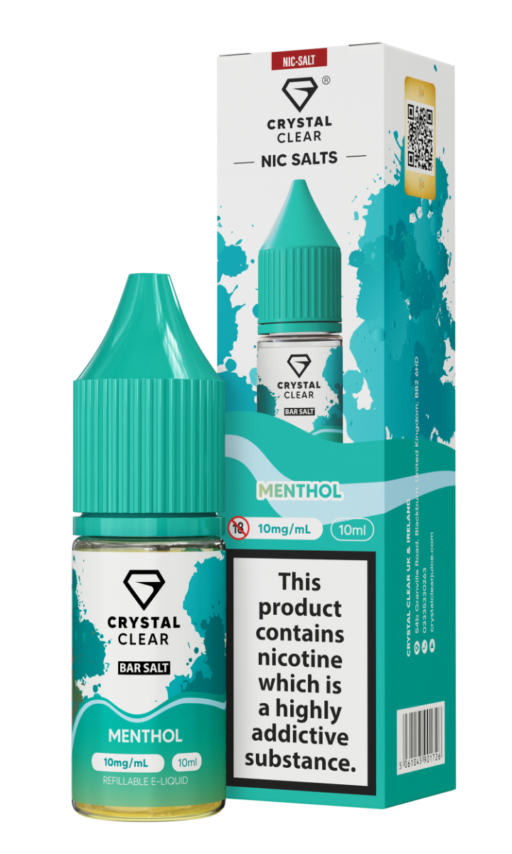 Menthol E-Liquid Nicotine Bar Salt By Crystal Clear 10ml
