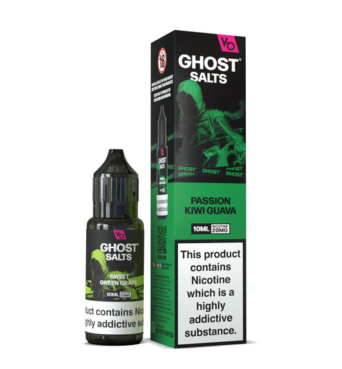 Passion Kiwi Guava GHOST SALTS E-Liquid Nicotine Salt By Vapes Bars 10ml