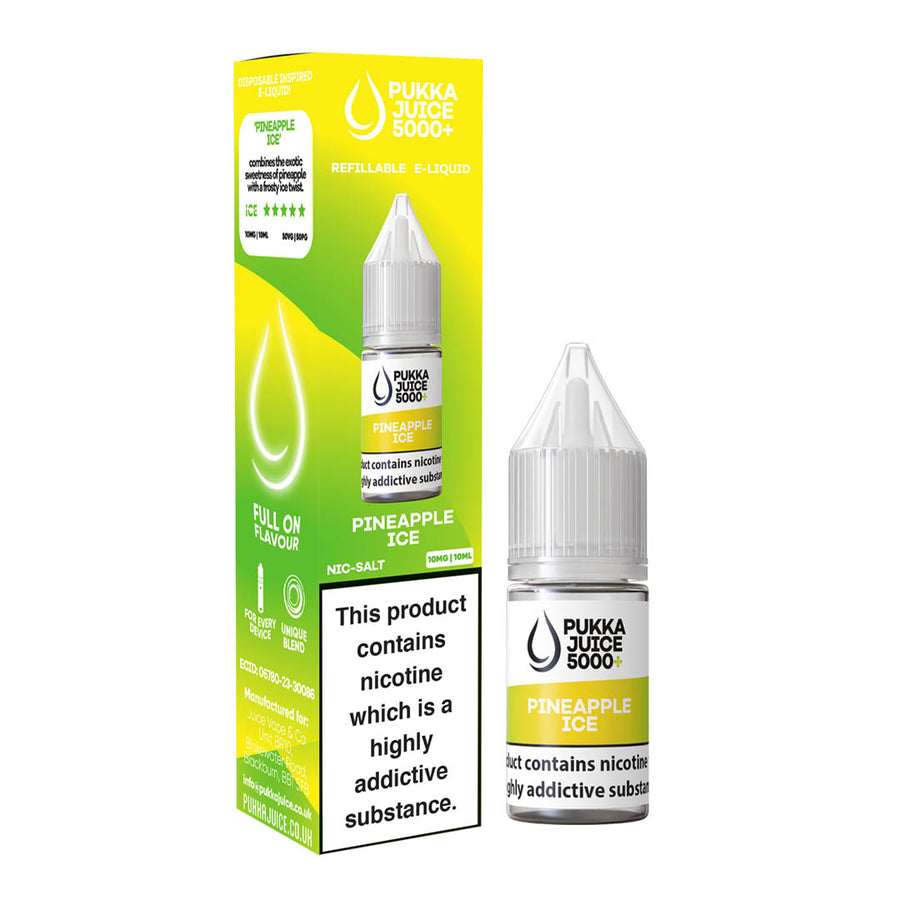 Pineapple Ice Pukka 5000+ E-Liquid Nicotine Salt By Pukka Juice 10ml