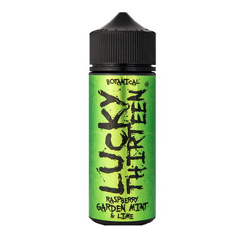 Raspberry, Garden Mint & Lime E-Liquid Shortfill By Lucky Thirteen 100ml