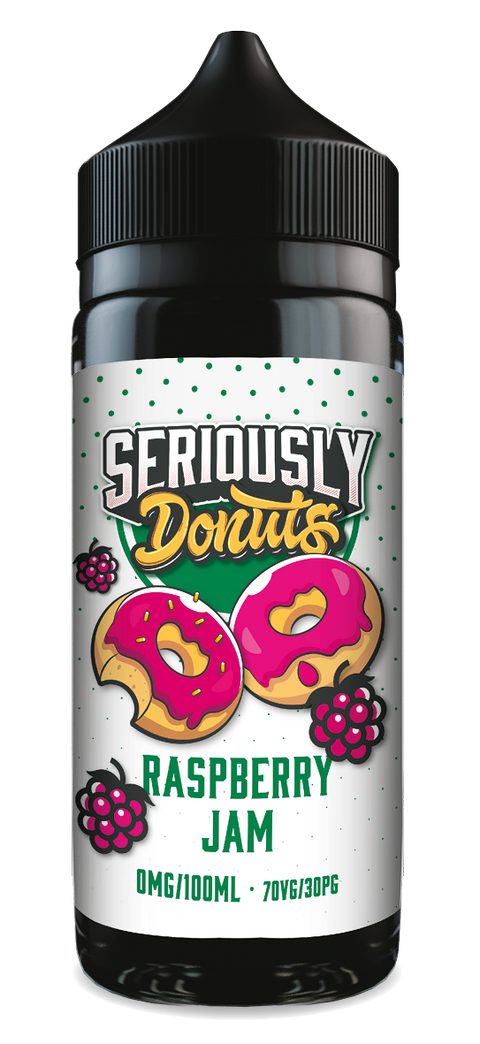Raspberry Jam Seriously Donuts E-Liquid Shortfill By Doozy Vape 100ml