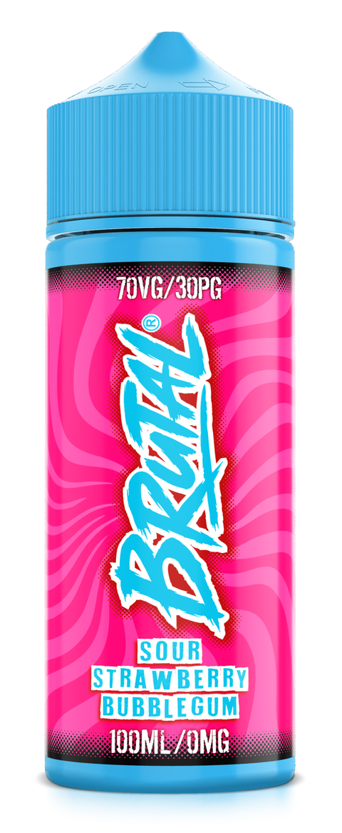 Sour Strawberry Bubblegum BRUTAL Range E-Liquid Shortfill By Just Juice 100ml