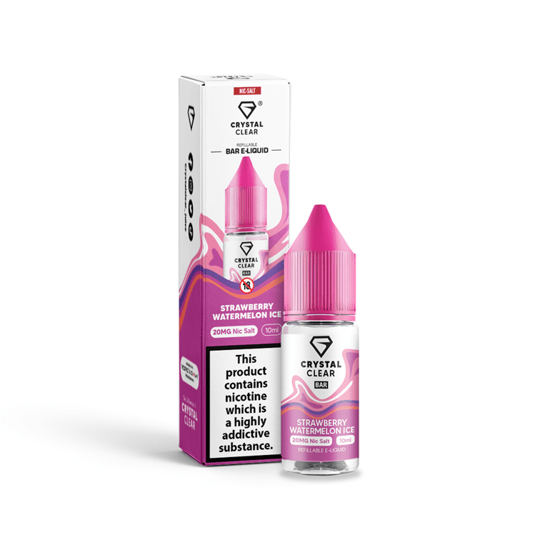 Strawberry Watermelon Ice E-Liquid Nicotine Bar Salt By Crystal Clear 10ml