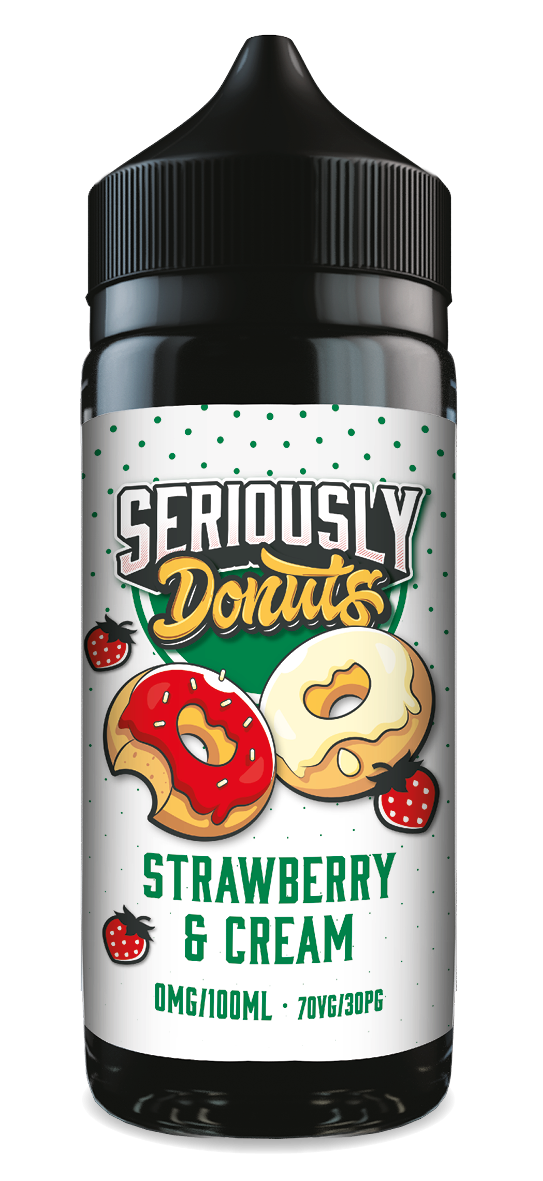 Strawberries & Cream Seriously Donuts E-Liquid Shortfill By Doozy Vape 100ml