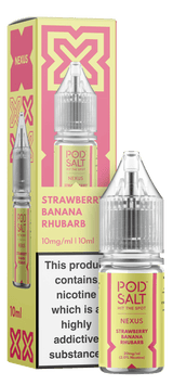 Strawberry Banana Rhubarb NEXUS E-Liquid Nicotine Salt By Pod Salt 10ml