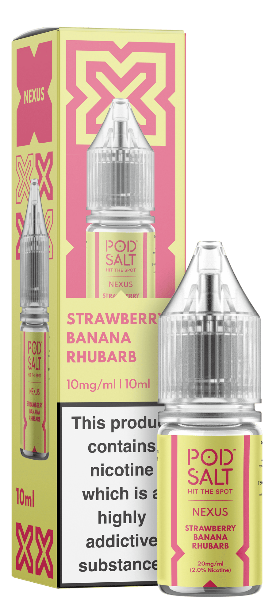 Strawberry Banana Rhubarb NEXUS E-Liquid Nicotine Salt By Pod Salt 10ml