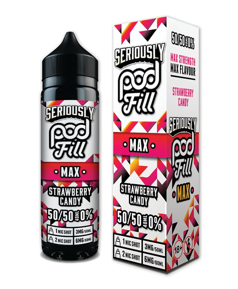 Strawberry Candy Seriously Max Pod Fill E-Liquid Shortfill By Doozy 40ml