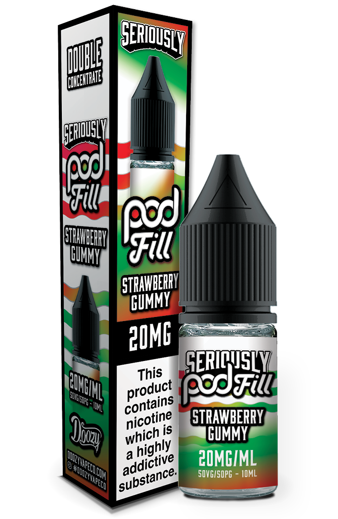 Strawberry Gummy Seriously Pod Fill E-Liquid Nicotine Salt By Doozy 10ml