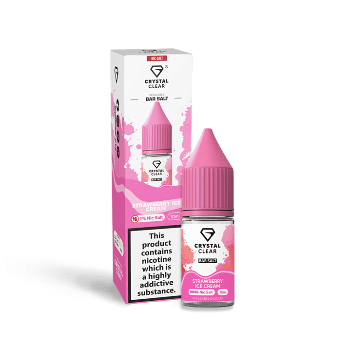 Strawberry Ice Cream E-Liquid Nicotine Bar Salt By Crystal Clear 10ml