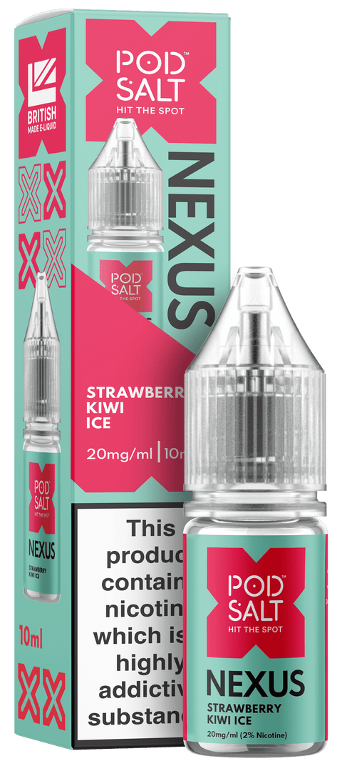 Strawberry Kiwi Ice NEXUS E-Liquid Nicotine Salt By Pod Salt 10ml