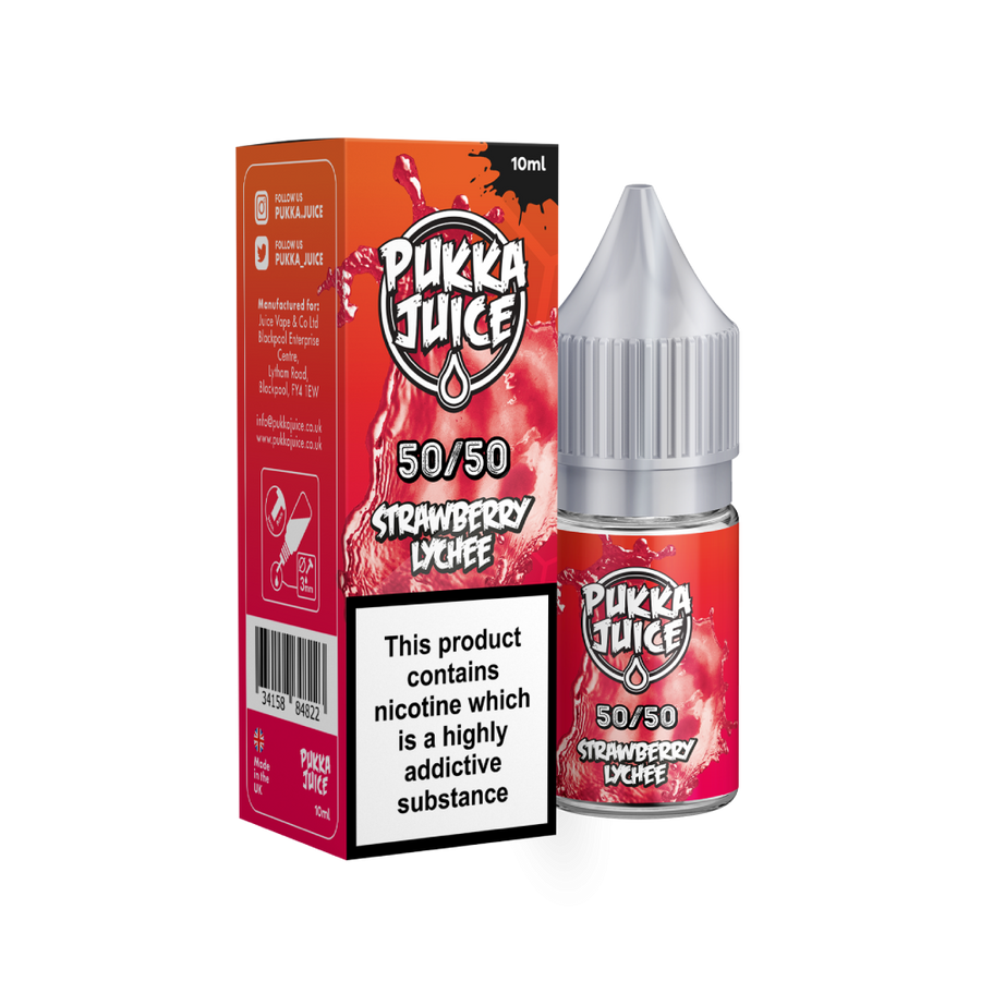 Strawberry Lychee 50/50 E-Liquid By Pukka Juice 10ml