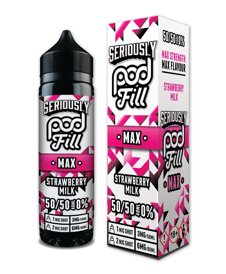 Strawberry Milk Seriously Max Pod Fill E-Liquid Shortfill By Doozy 40ml