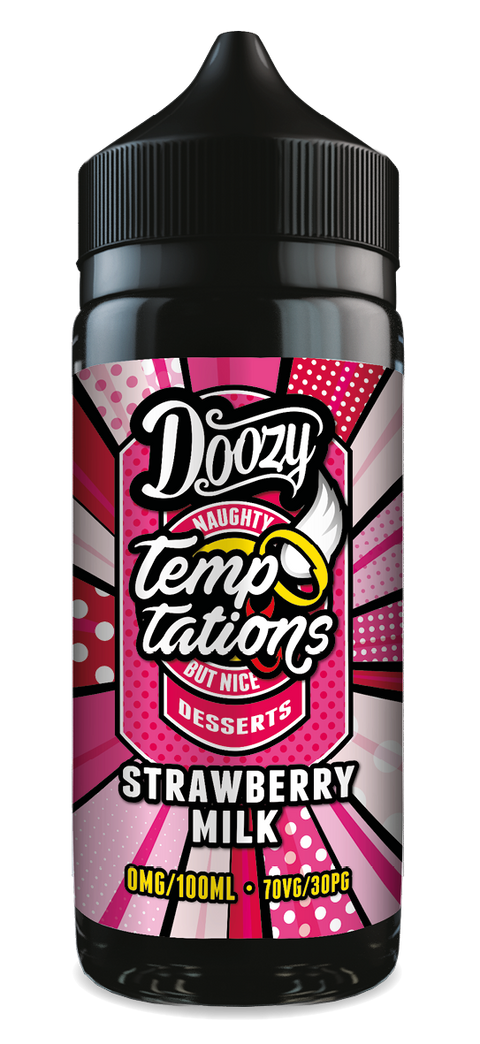 Strawberry Milk Temptations E-Liquid Shortfill By Doozy Vape 100ml