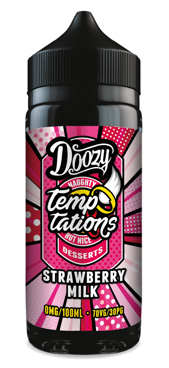 Strawberry Milk Temptations E-Liquid Shortfill By Doozy Vape 100ml
