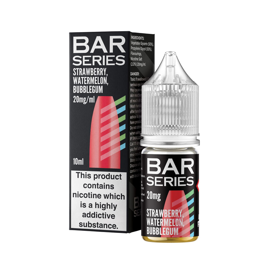Strawberry Watermelon Bubblegum E-Liquid Nicotine Salt By Bar Series 10ml