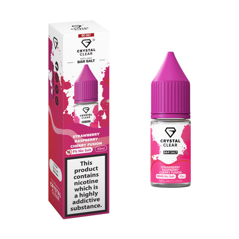 Strawberry Raspberry Cherry Fusion E-Liquid Nicotine Bar Salt By Crystal Clear 10ml