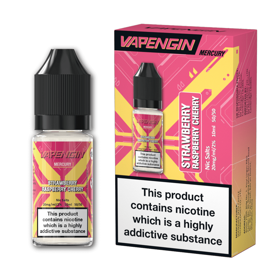 Strawberry Raspberry Cherry Mercury E-Liquid Nicotine Salt By Vapengin 10ml