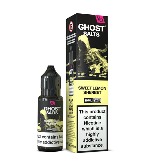 Sweet Lemon Sherbet GHOST SALTS E-Liquid Nicotine Salt By Vapes Bars 10ml