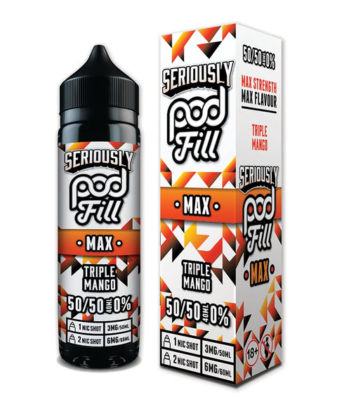 Triple Mango Seriously Max Pod Fill E-Liquid Shortfill By Doozy 40ml
