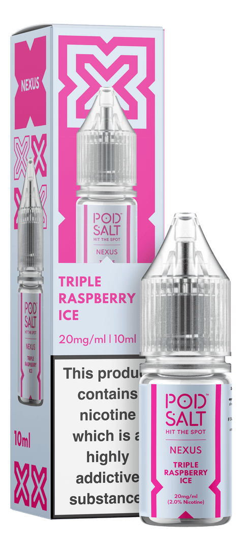 Triple Raspberry Ice NEXUS E-Liquid Nicotine Salt By Pod Salt 10ml
