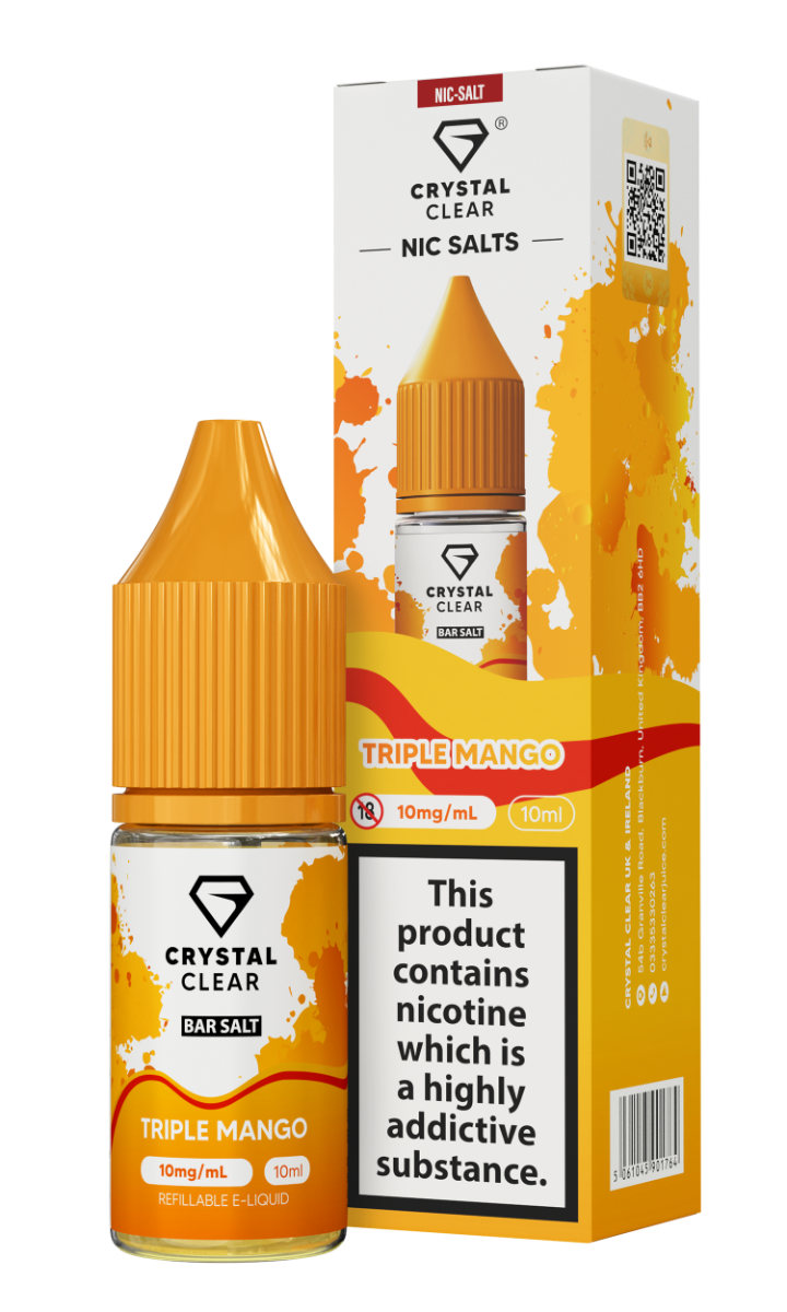 Triple Mango E-Liquid Nicotine Bar Salt By Crystal Clear 10ml