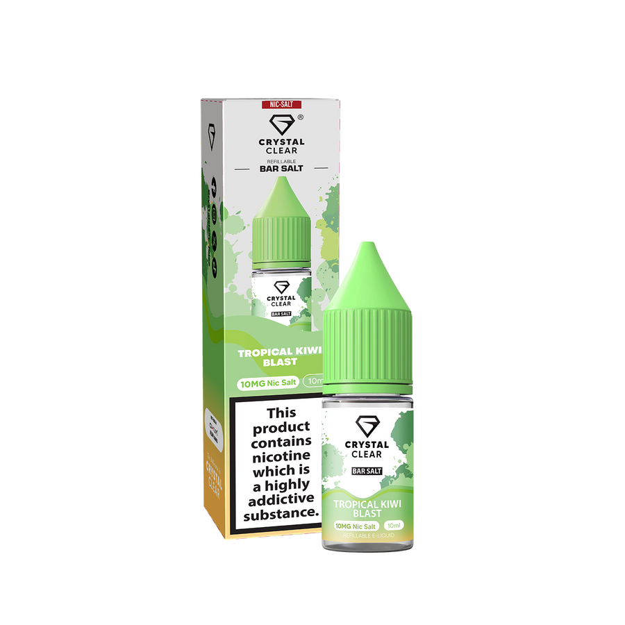 Tropical Kiwi Blast E-Liquid Nicotine Bar Salt By Crystal Clear 10ml