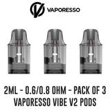 Vaporesso VIBE V2 Replacement Pods - 0.6 / 0.8 Ohm / 2ml