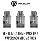 Vaporesso VIBE V2 Replacement Pods - 0.7 / 1.0 Ohm / XL