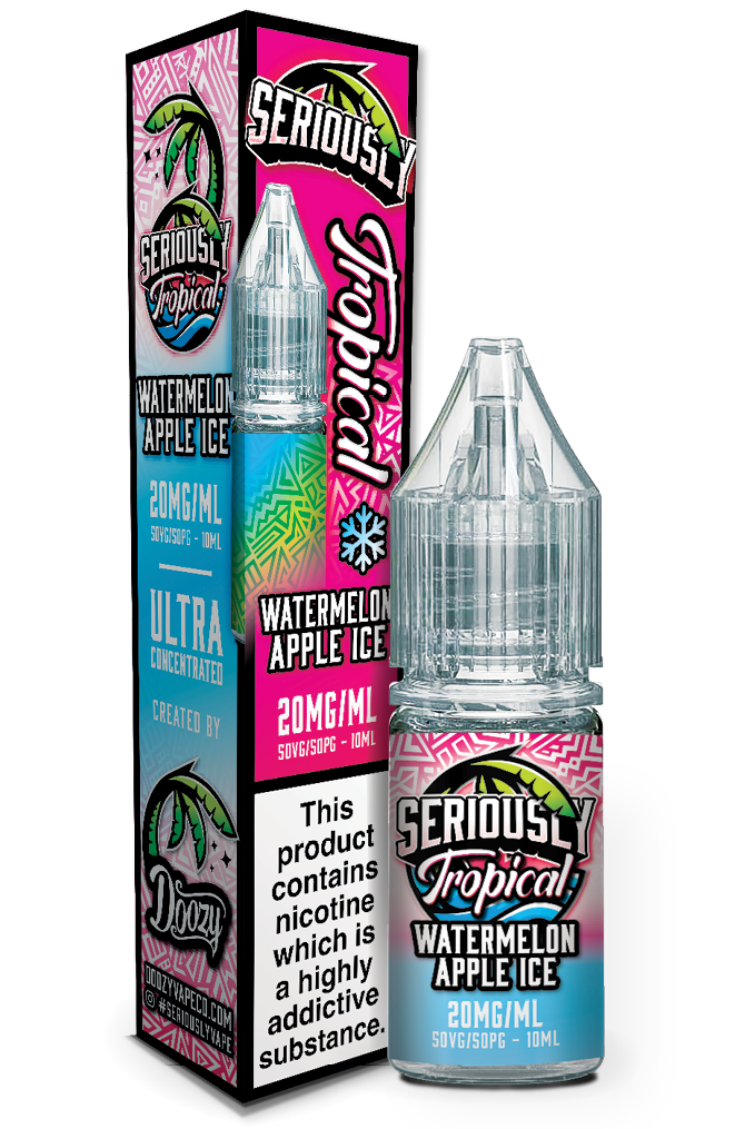 Watermelon Apple Ice E-Liquid Nicotine Salt By Doozy Seriously Salty Tropical 10ml