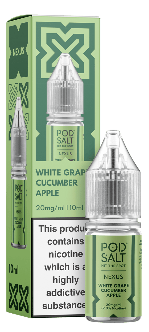 White Grape Cucumber Apple NEXUS E-Liquid Nicotine Salt By Pod Salt 10ml