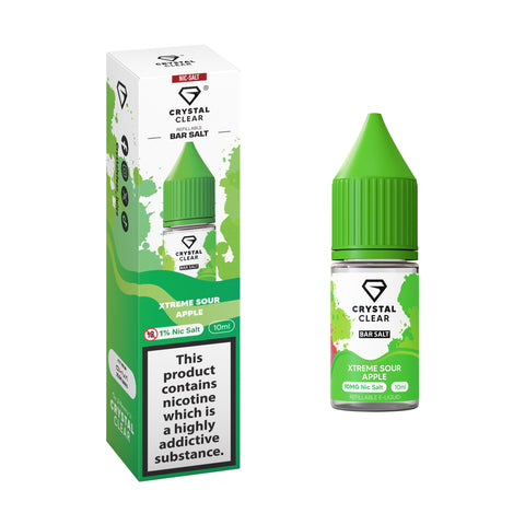 Xtreme Sour Apple E-Liquid Nicotine Bar Salt By Crystal Clear 10ml
